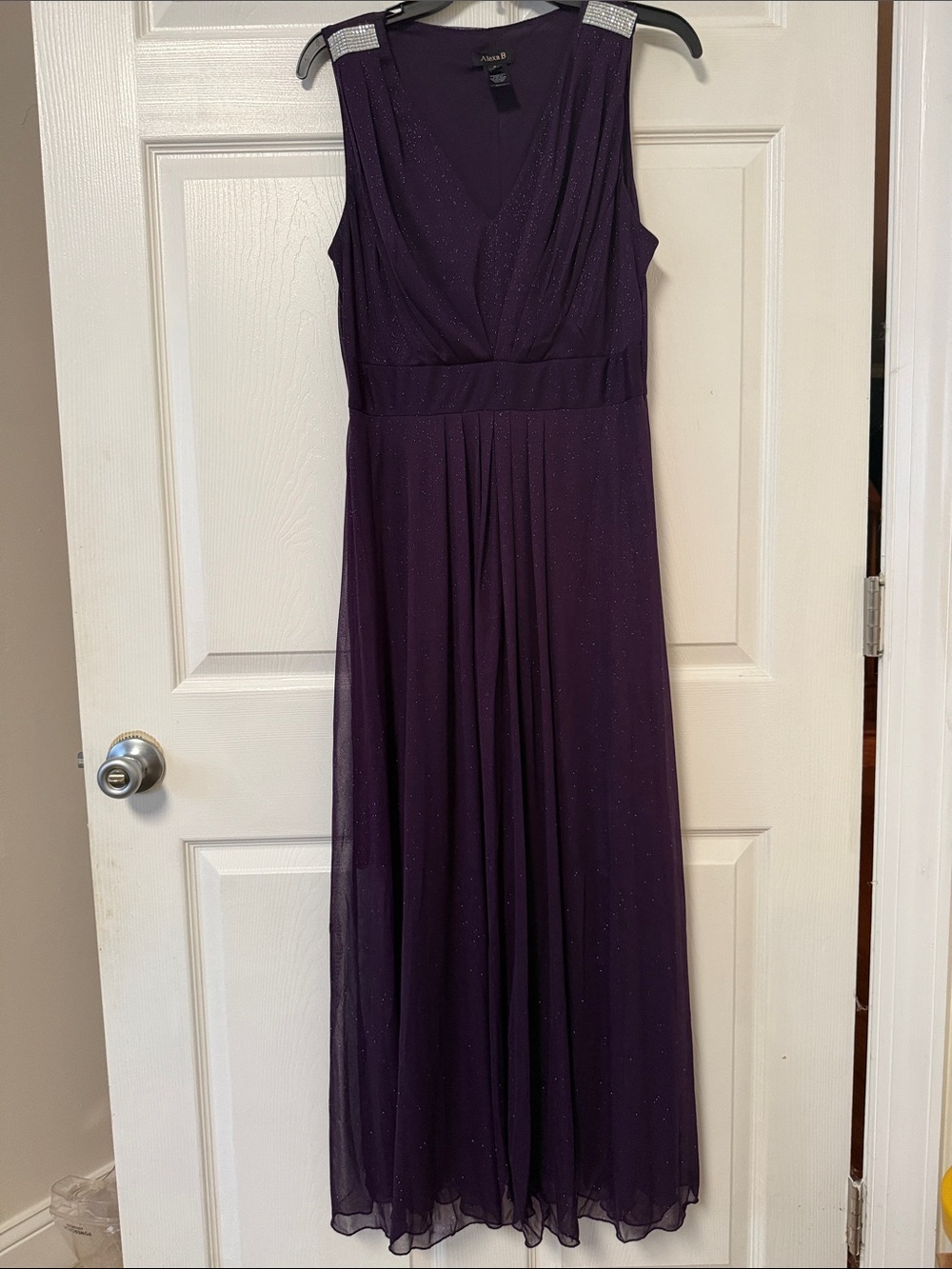Sleeveless Purple Maxi Dress with Sparkle Accents